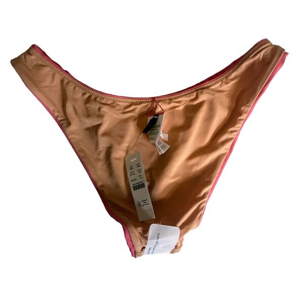 J Crew Pink Mid Rise Cheeky Bikini Bottom - Size Medium - NWT - Picture 4 of 5